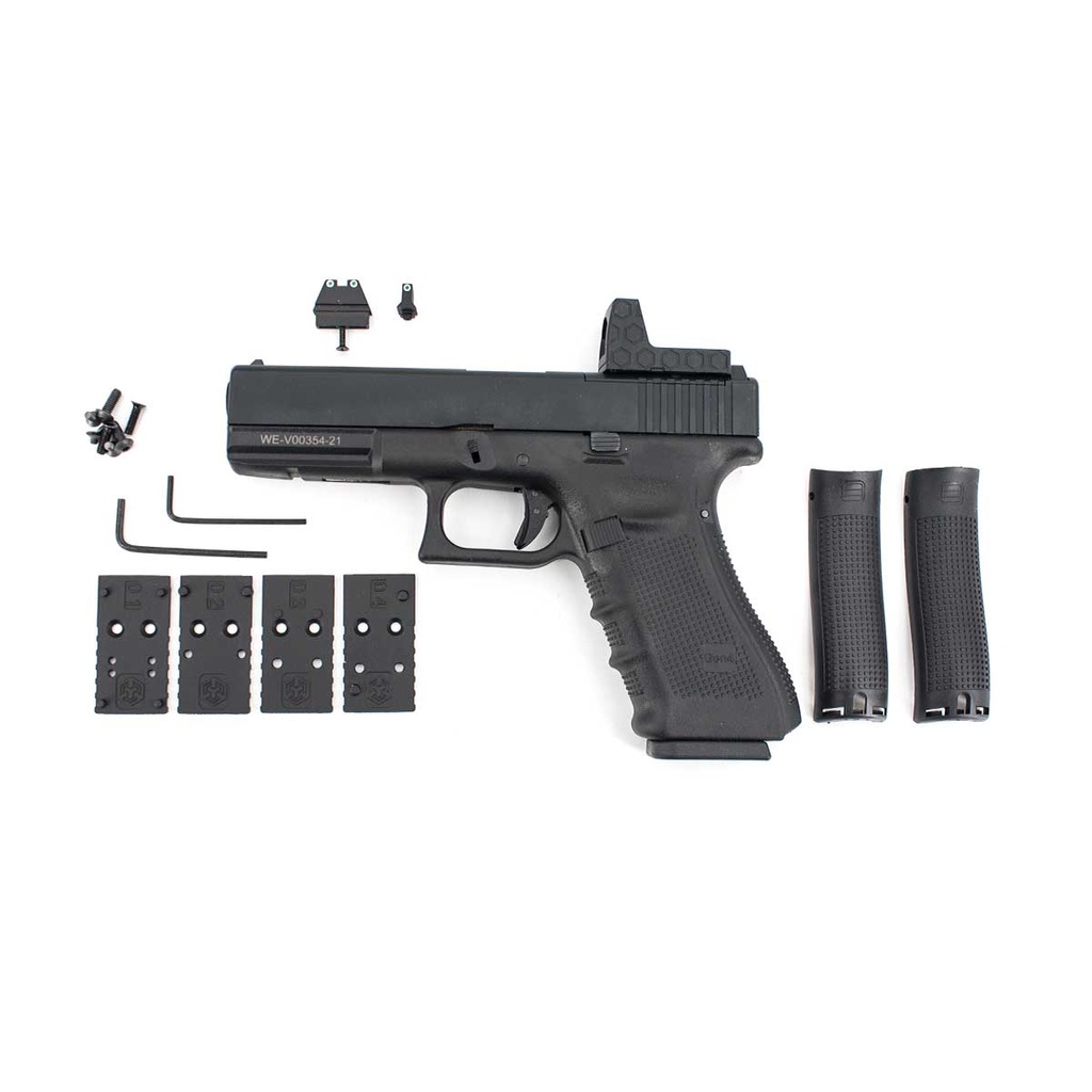 PISTOLA WE G17 V4 MOS FULL METAL NEGRA