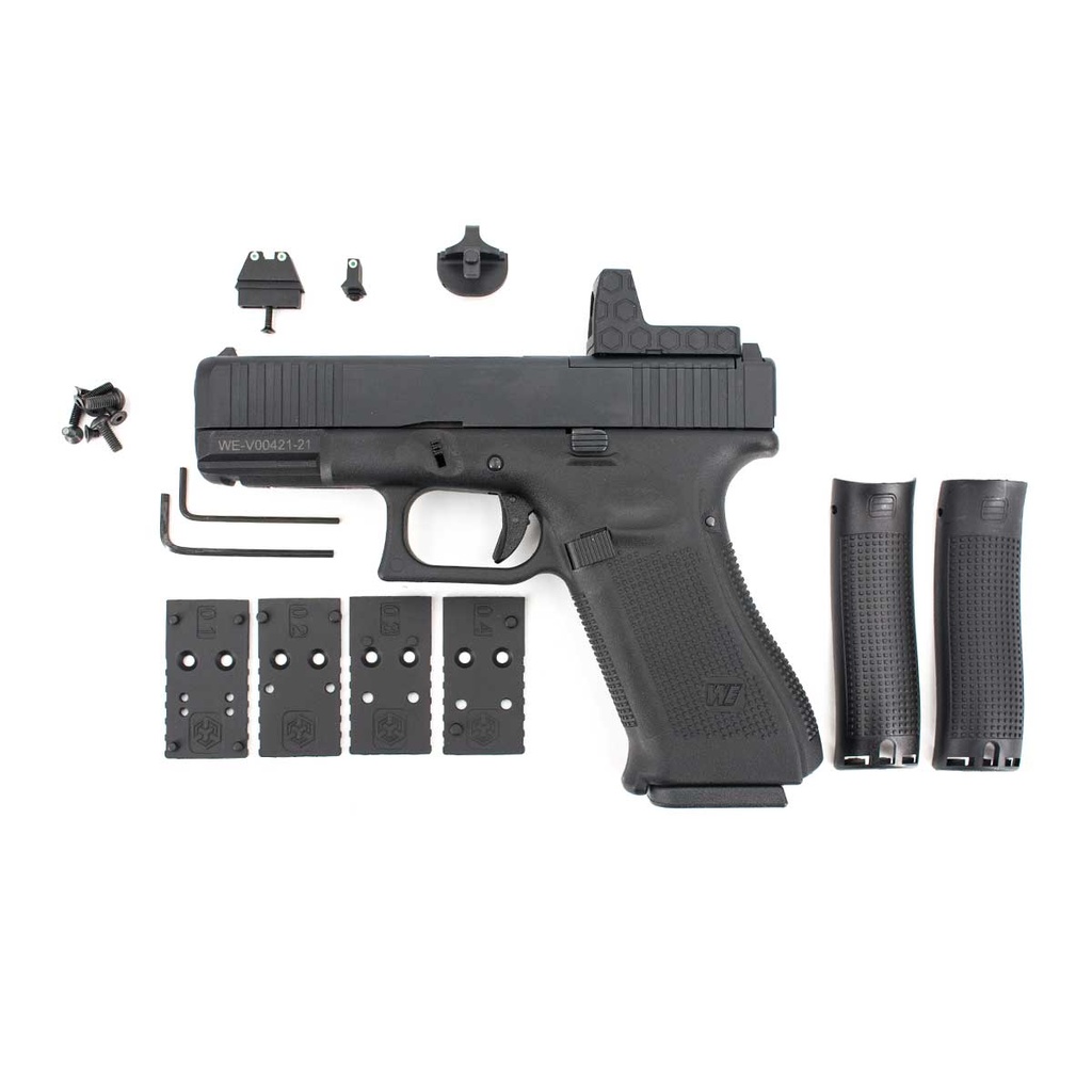 PISTOLA WE G19X V5 MOS FULL METAL NEGRA