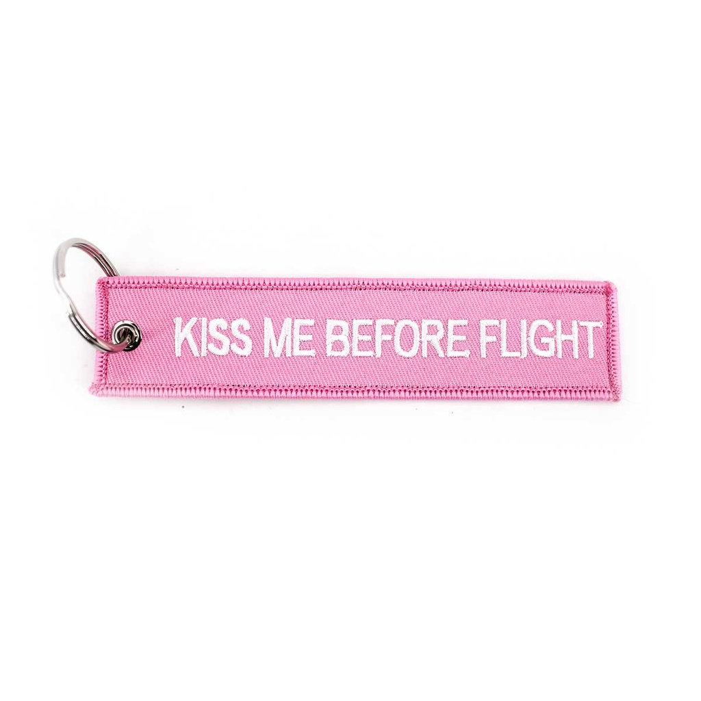 LLAVERO CINTA RECTANGULAR KISS ME BEFORE ROSA