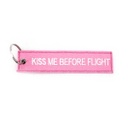 LLAVERO CINTA RECTANGULAR KISS ME BEFORE ROSA