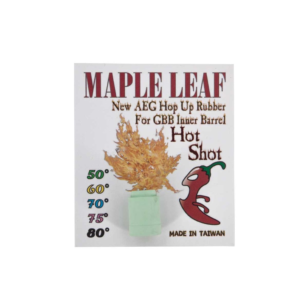 GOMA HOP-UP MAPLE LEAF HOT SHOT 50º AEG VERDE CLARO