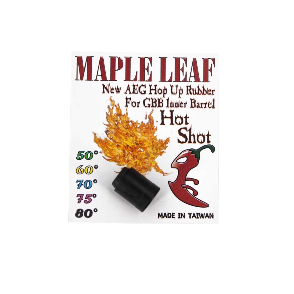 GOMA HOP-UP MAPLE LEAF HOT SHOT 80º AEG NEGRA