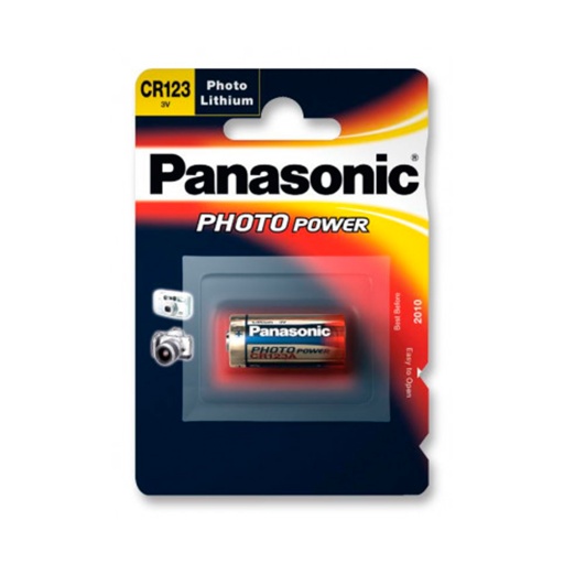 [CR123] PILA PANASONIC LINTERNA TACTICA LITIO CR123 1PCS ROJA