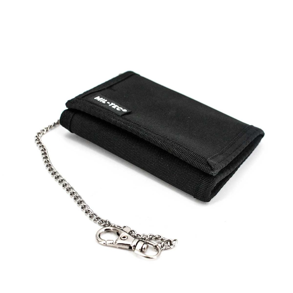 CARTERA NYLON C/CADENA MILTEC NEGRA