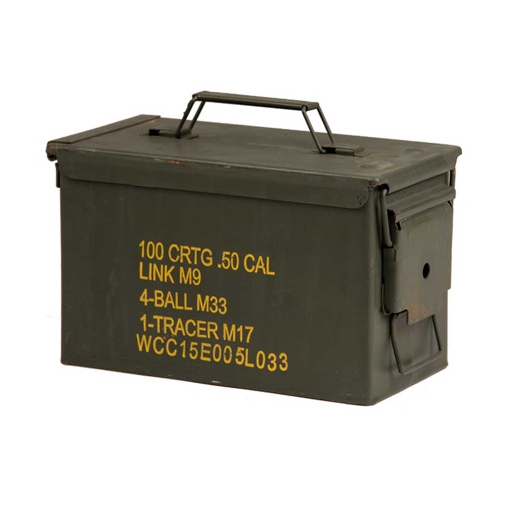 CAJA MUNICION METALICA GR CAL 50 USADA VERDE
