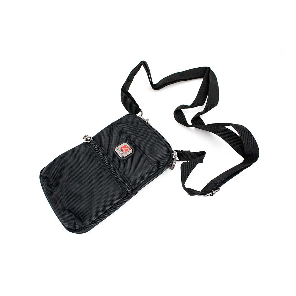 BOLSITO X CORDURA CREMALLERA FRONTAL C/MOSQUETON NEGRO