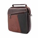 BOLSO CUERO GENUINE TAPA LARGA NEGRO-MARRON