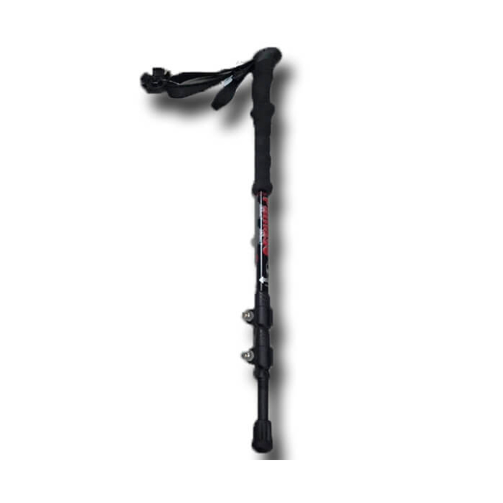 BASTON TREKKING PAMASE CARBONO 130CM NEGRO-ROJO