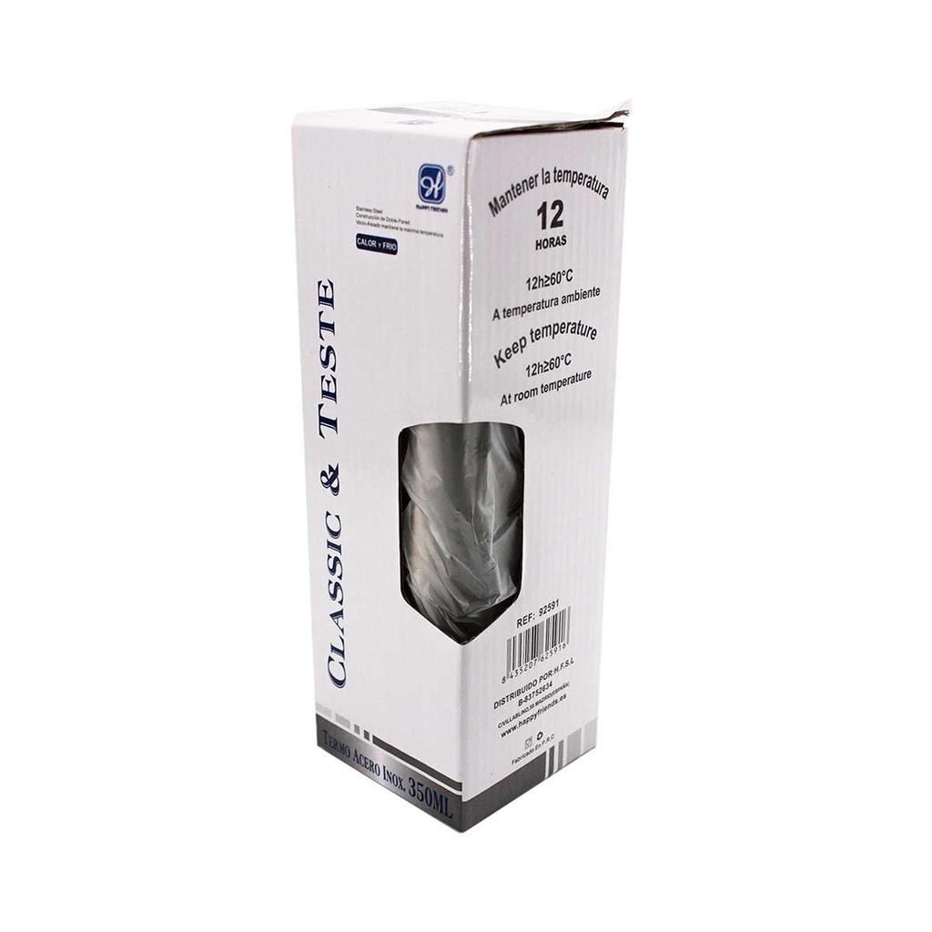 TERMO ACERO INOXIDABLE 350ML PLATA