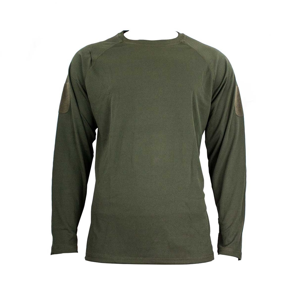 CAMISETA TACTICA MILTEC QUICK DRY M/LARGA VELCRO VERDE