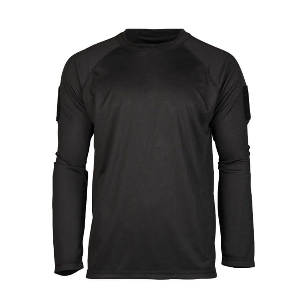 CAMISETA TACTICA MILTEC QUICK DRY M/LARGA VELCRO NEGRA