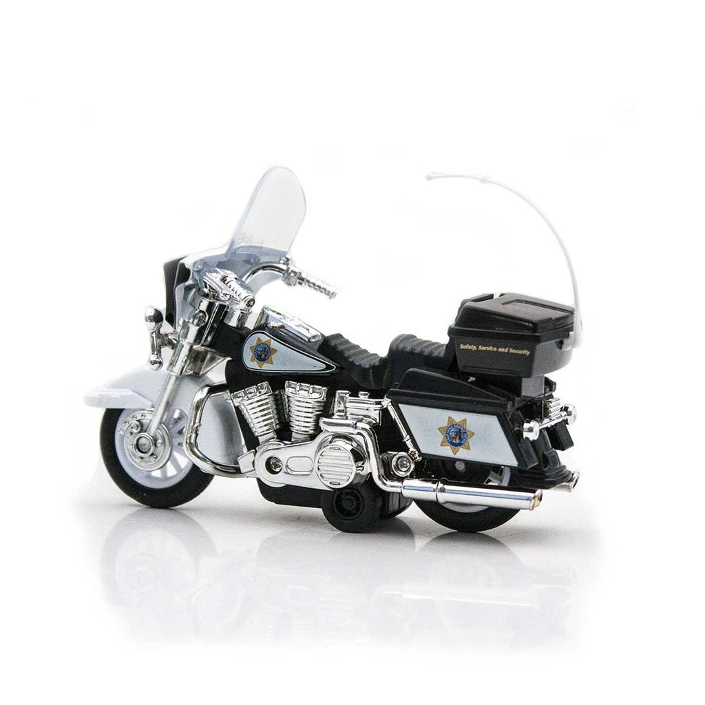 MOTO POLICIA AMERICANA NEGRA-BLANCA
