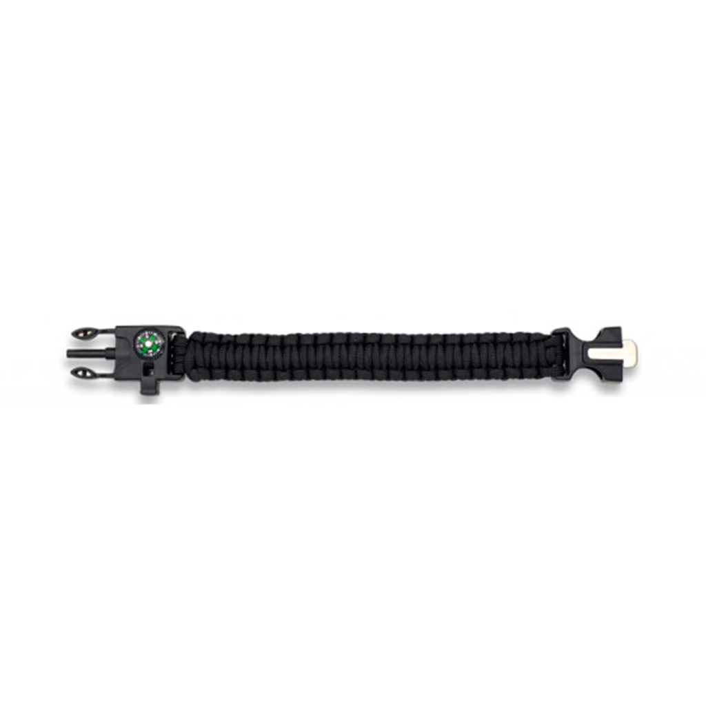 PULSERA PARACORD BARBARIC C/PEDERNALY BRUJULA NEGRA