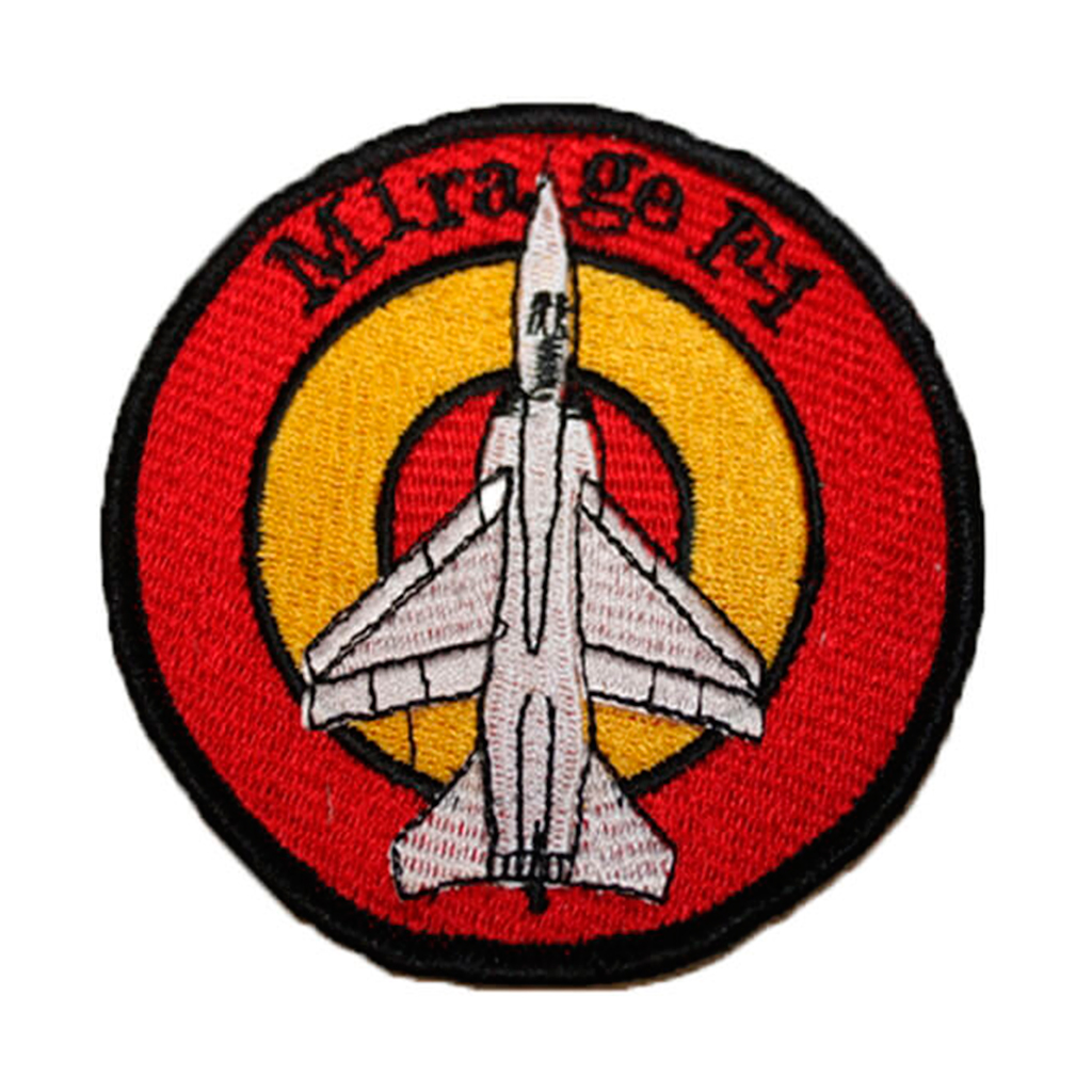 PARCHE BORDADO MIRAGE F1 BLANCO-AMARILLO