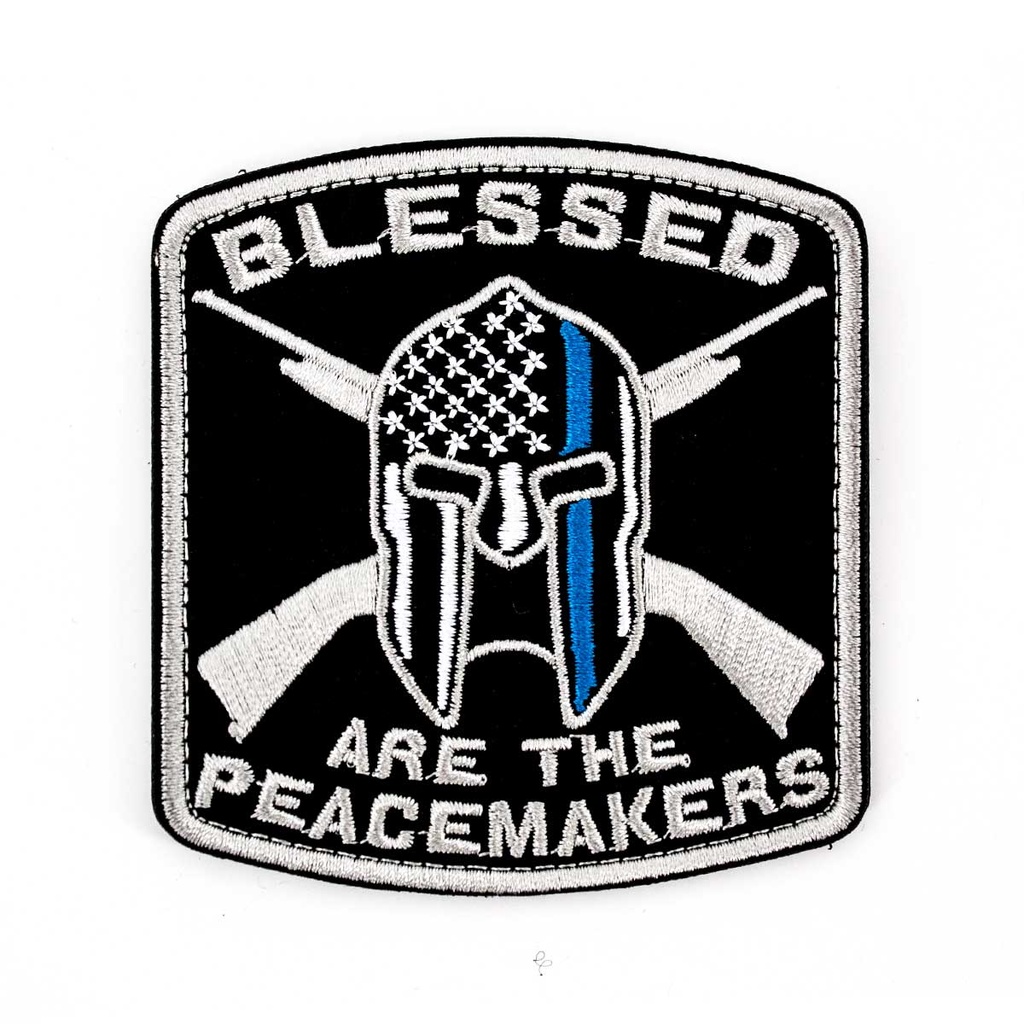 PARCHE BORDADO CASCO 300 BLESSED NEGRO-CELESTE