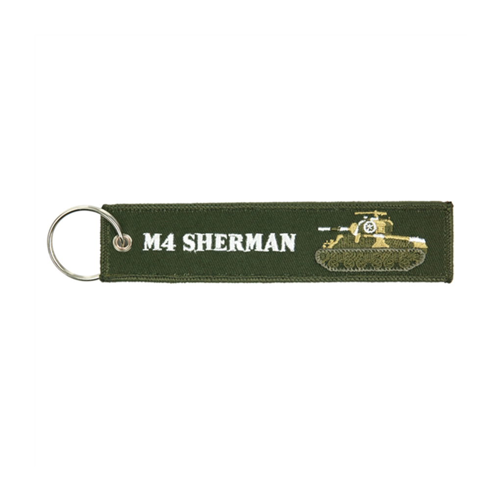 LLAVERO CINTA RECTANGULAR TANQUE M4 SHERMAN VERDE