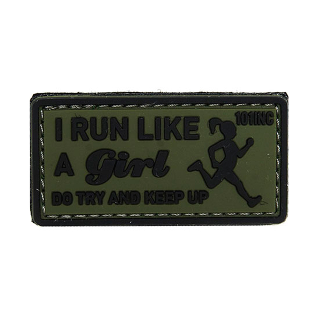 PARCHE PVC 3D I RUN LIKE VERDE-NEGRO