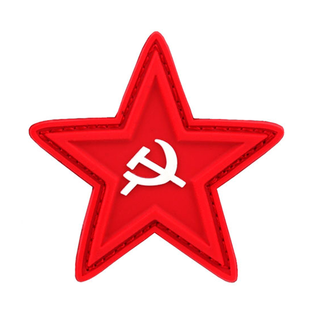 PARCHE PVC 3D ESTRELLA HOZ Y MARTILLO ROJO