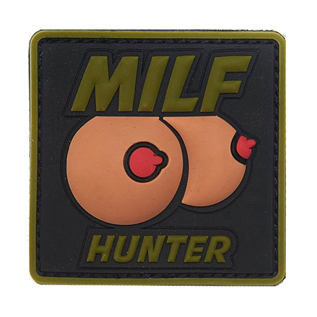 PARCHE PVC 3D MILF HUNTER TETAS NEGRO-VERDE
