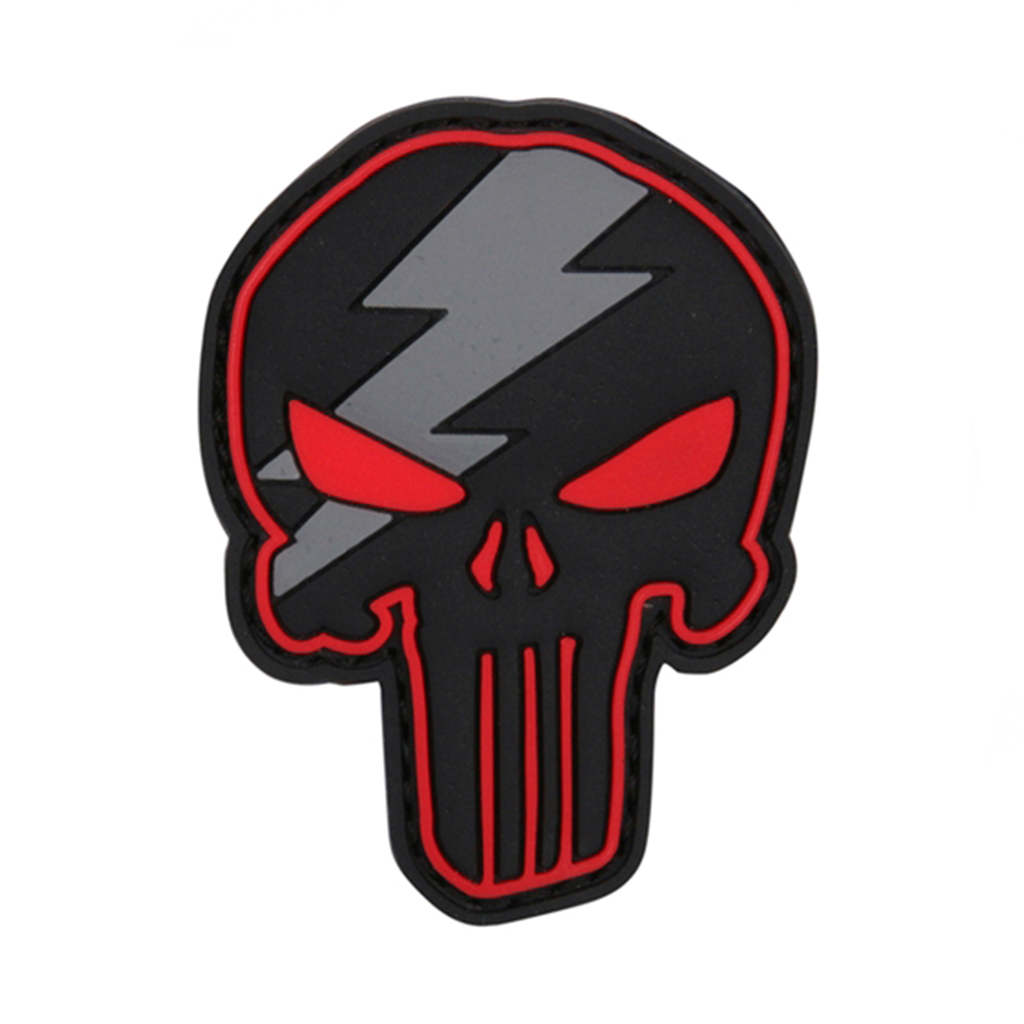 PARCHE PVC 3D PUNISHER TRUENO NEGRO-ROJO