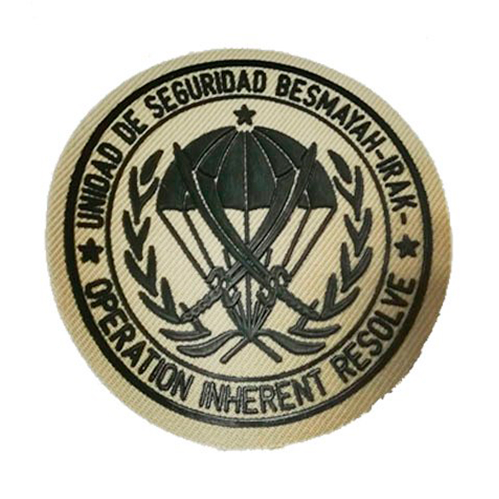PARCHE BRIPAC IRAK SEGURIDAD BESMAYAH C/VELCRO TAN