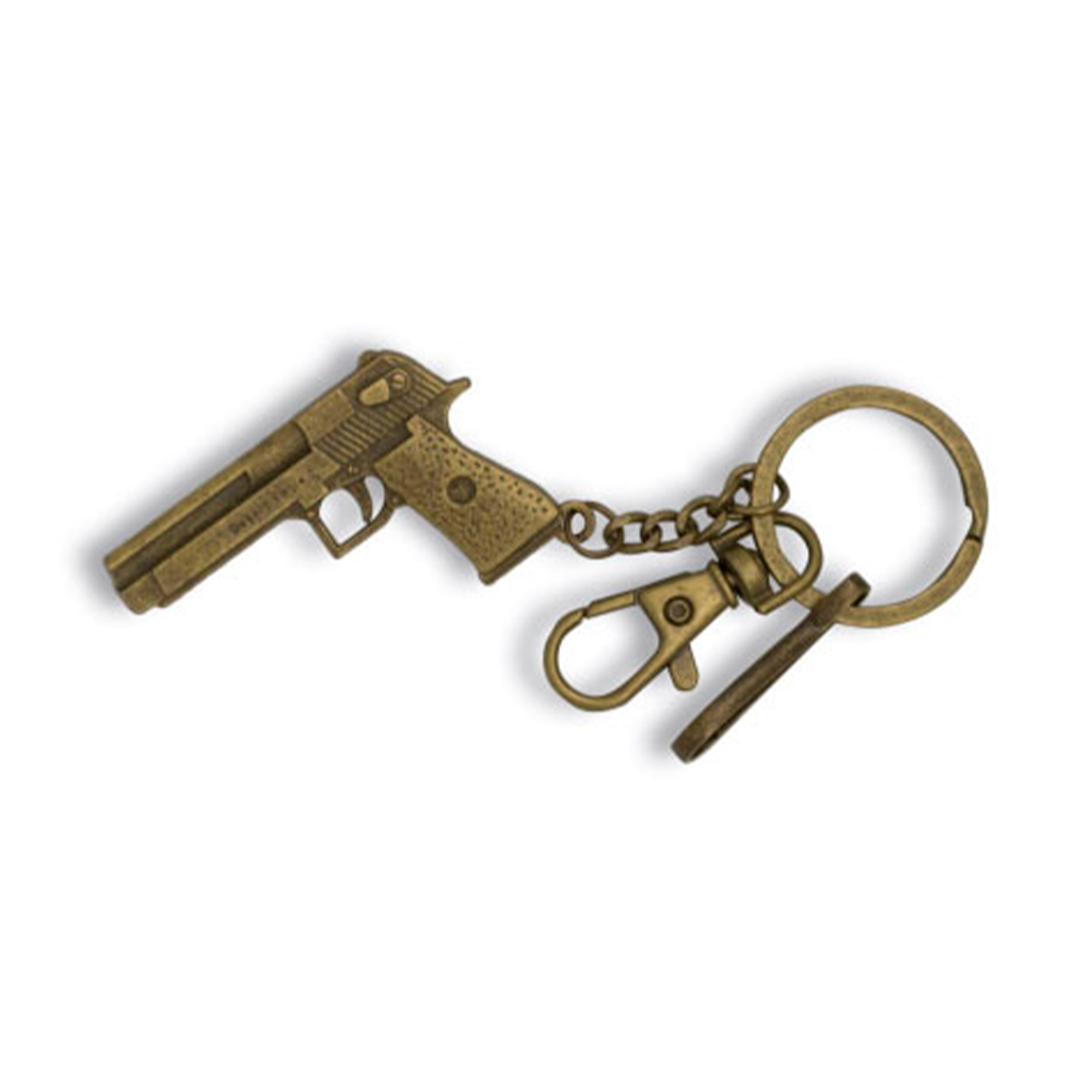LLAVERO PISTOLA ZAMAK DORADO