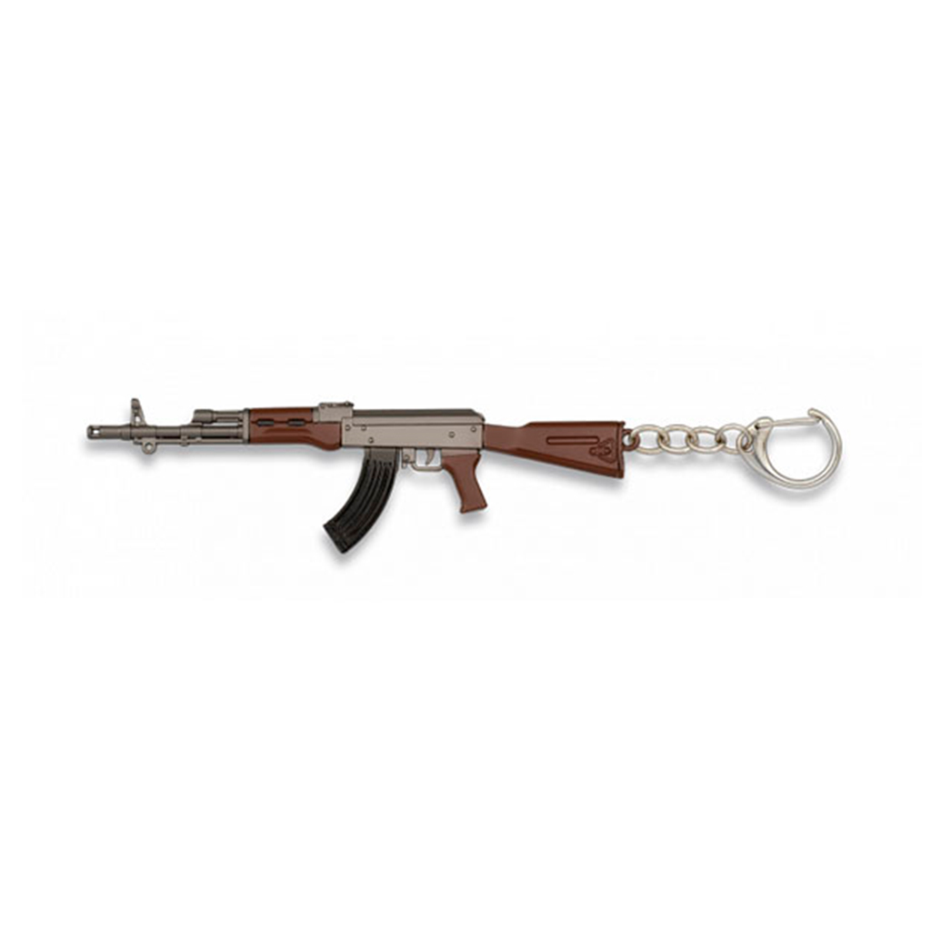 LLAVERO FUSIL AK47 MARRON-PLATA