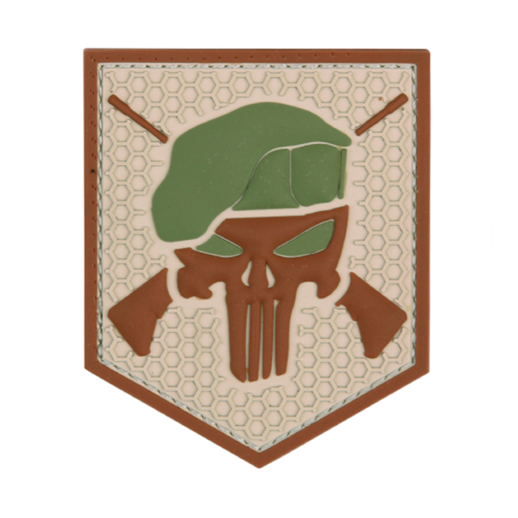 PARCHE PVC 3D PUNISHER COMMANDO OJOS VERDES TAN