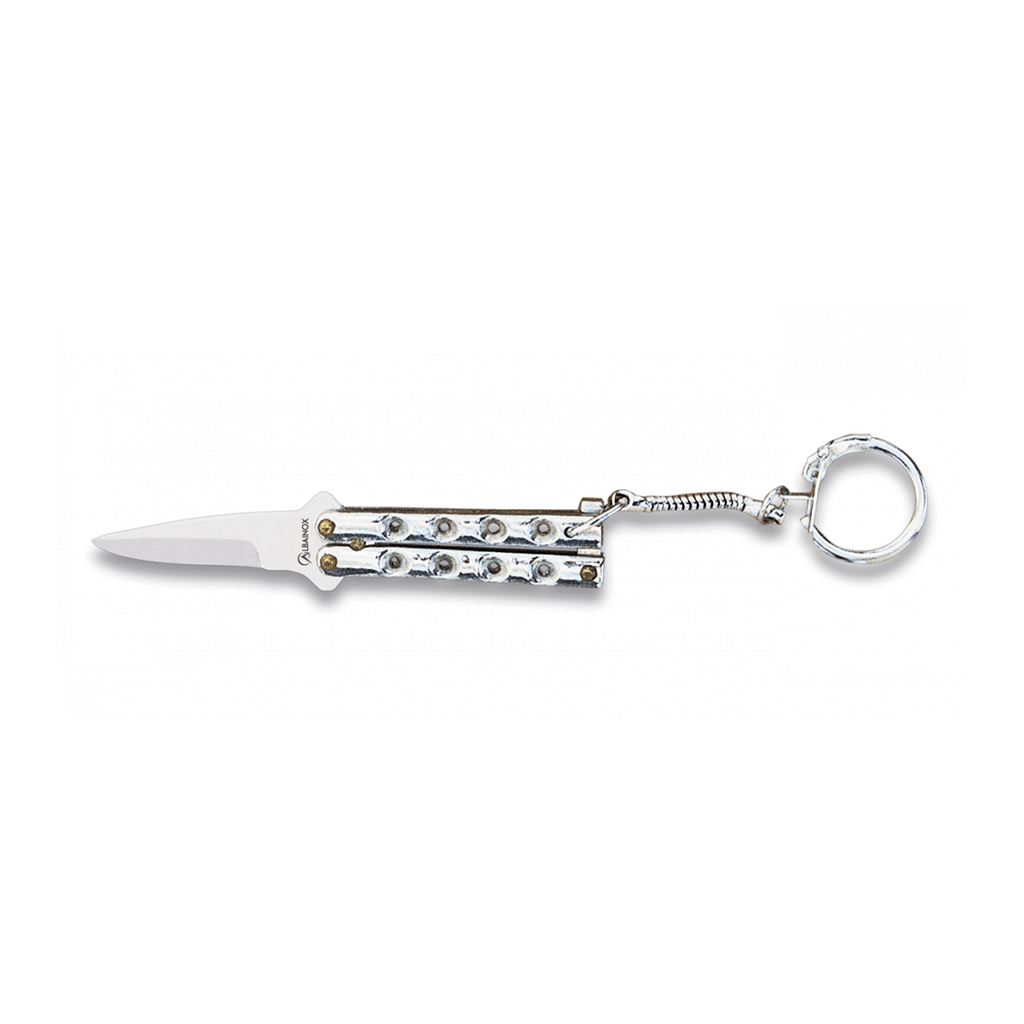 NAVAJA MARIPOSA ALBAINOX 4CM PLATA