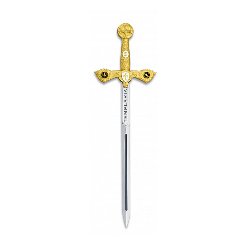 MINI ESPADA TEMPLARIA DORADA