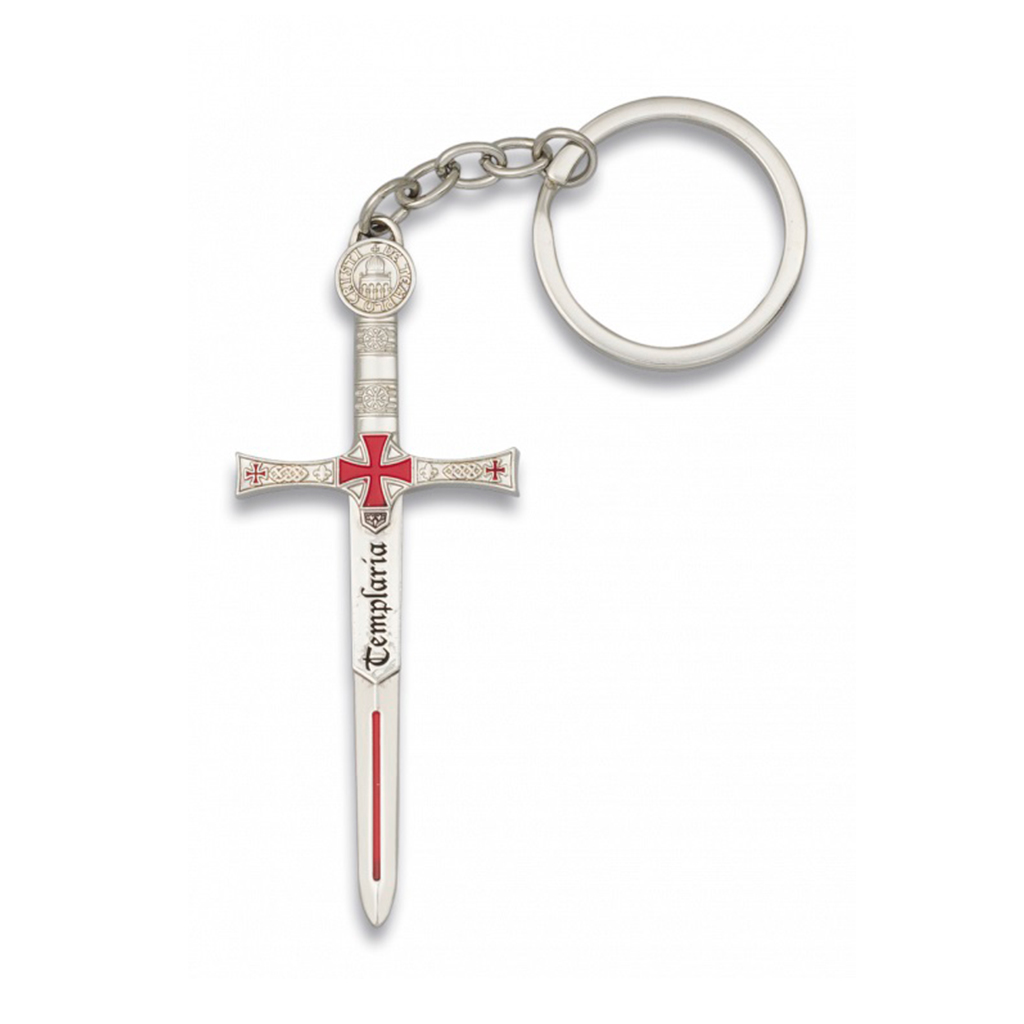 LLAVERO ESPADA TEMPLARIO PLATA