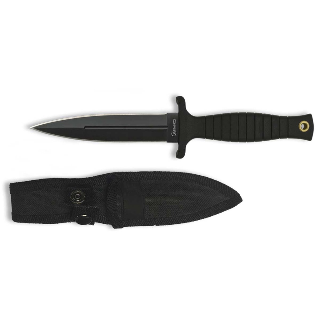 CUCHILLO ALBAINOX DOBLE FILO 12.1CM NEGRO