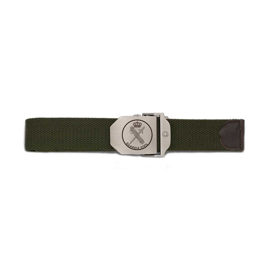 CINTURON HEBILLA METALICA TAPETA GUARDIA CIVIL VERDE
