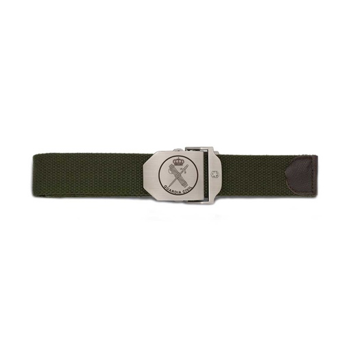[33883VGR4010] CINTURON HEBILLA METALICA TAPETA GUARDIA CIVIL VERDE