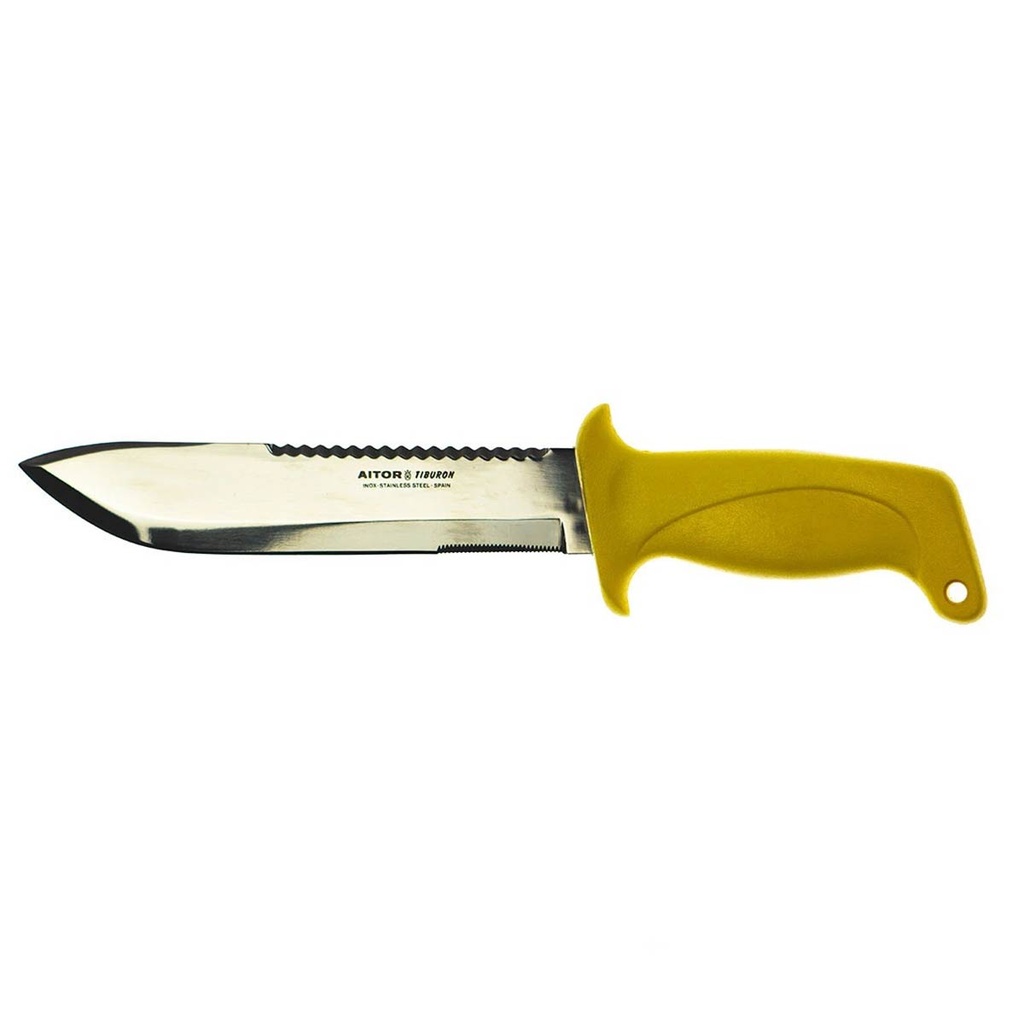 CUCHILLO AITOR TIBURON NEGRO-AMARILLO