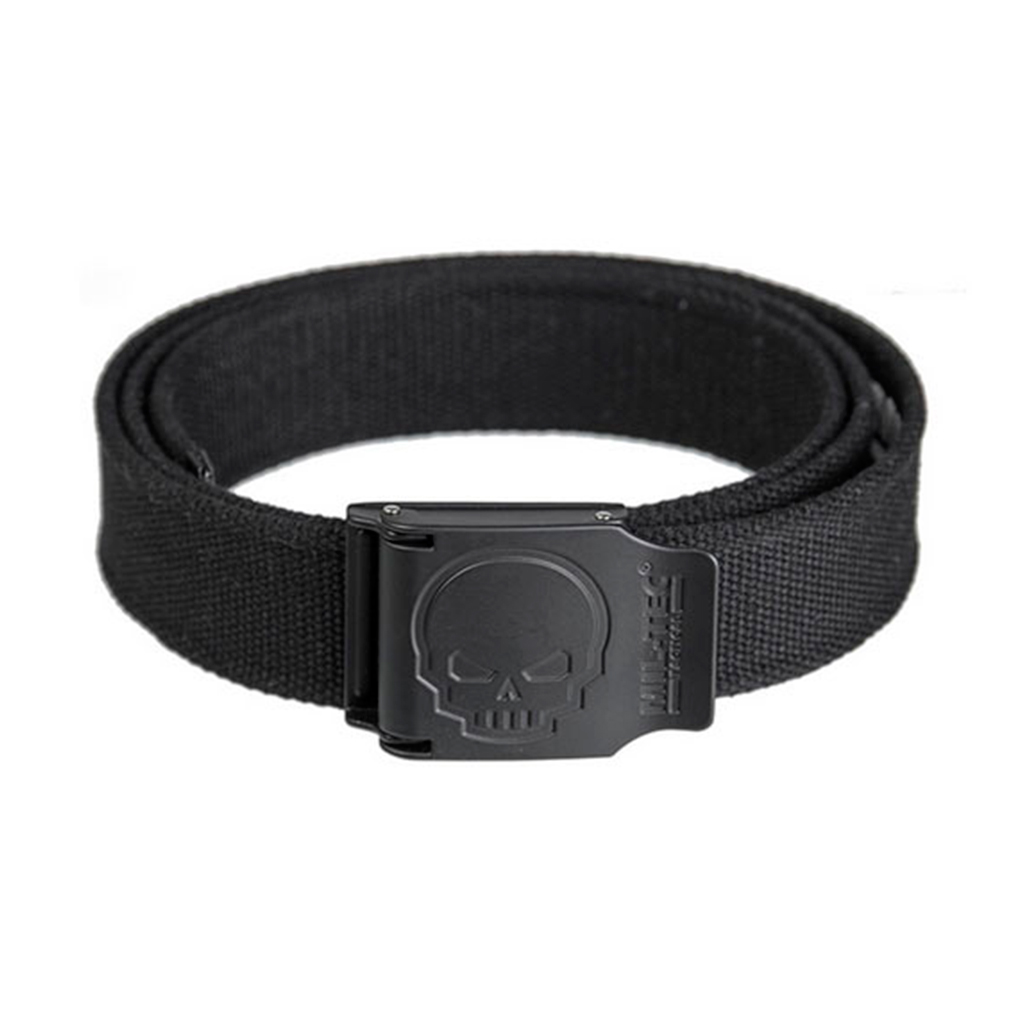 CINTURON MILTEC HEBILLA METALICA CALAVERA NEGRO
