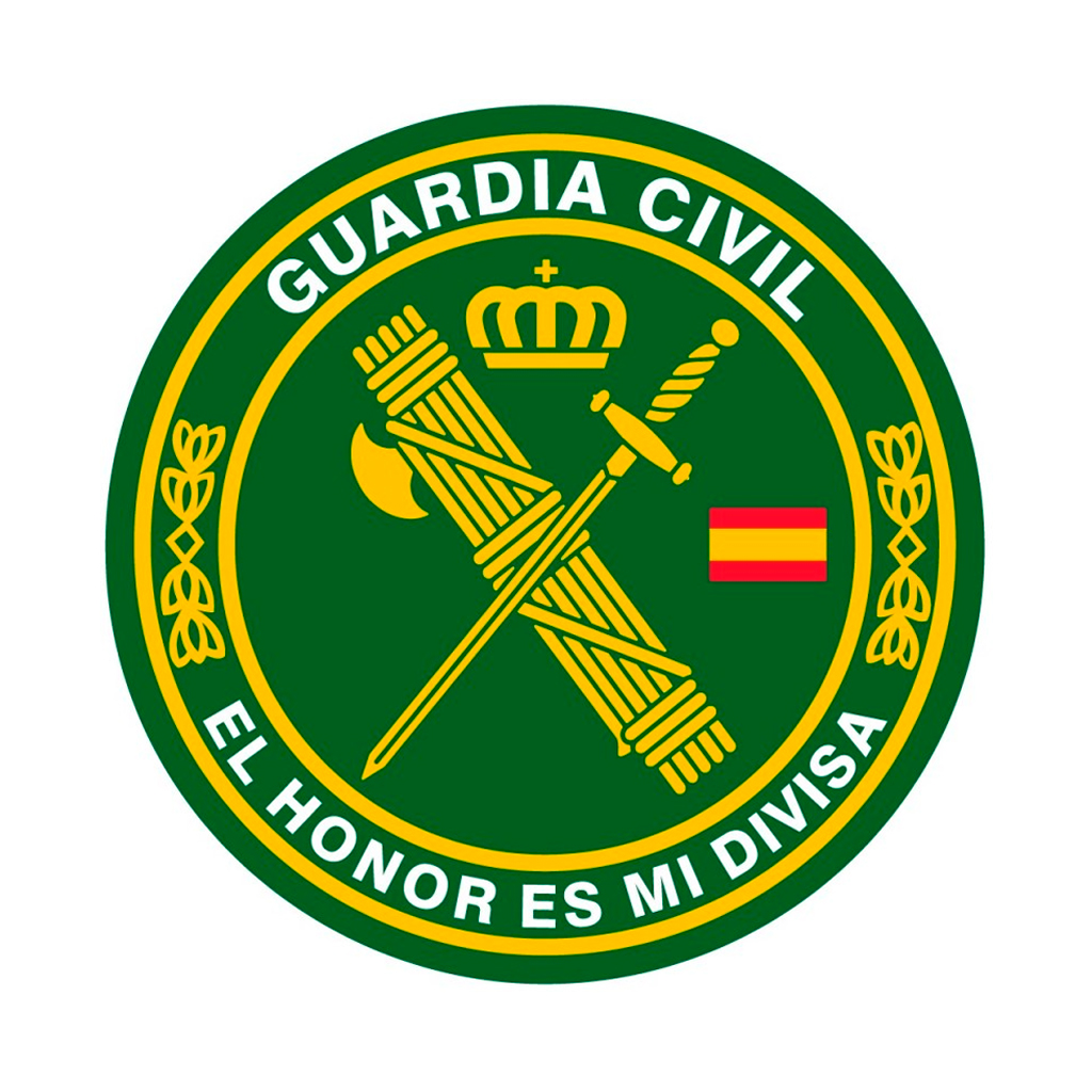 PEGATINA PLANA PEQ. REDONDA GUARDIA CIVIL VERDE