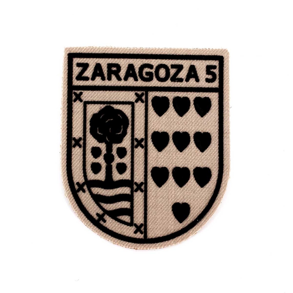 PARCHE ZARAGOZA 5 CORAZONES VELCRO TAN