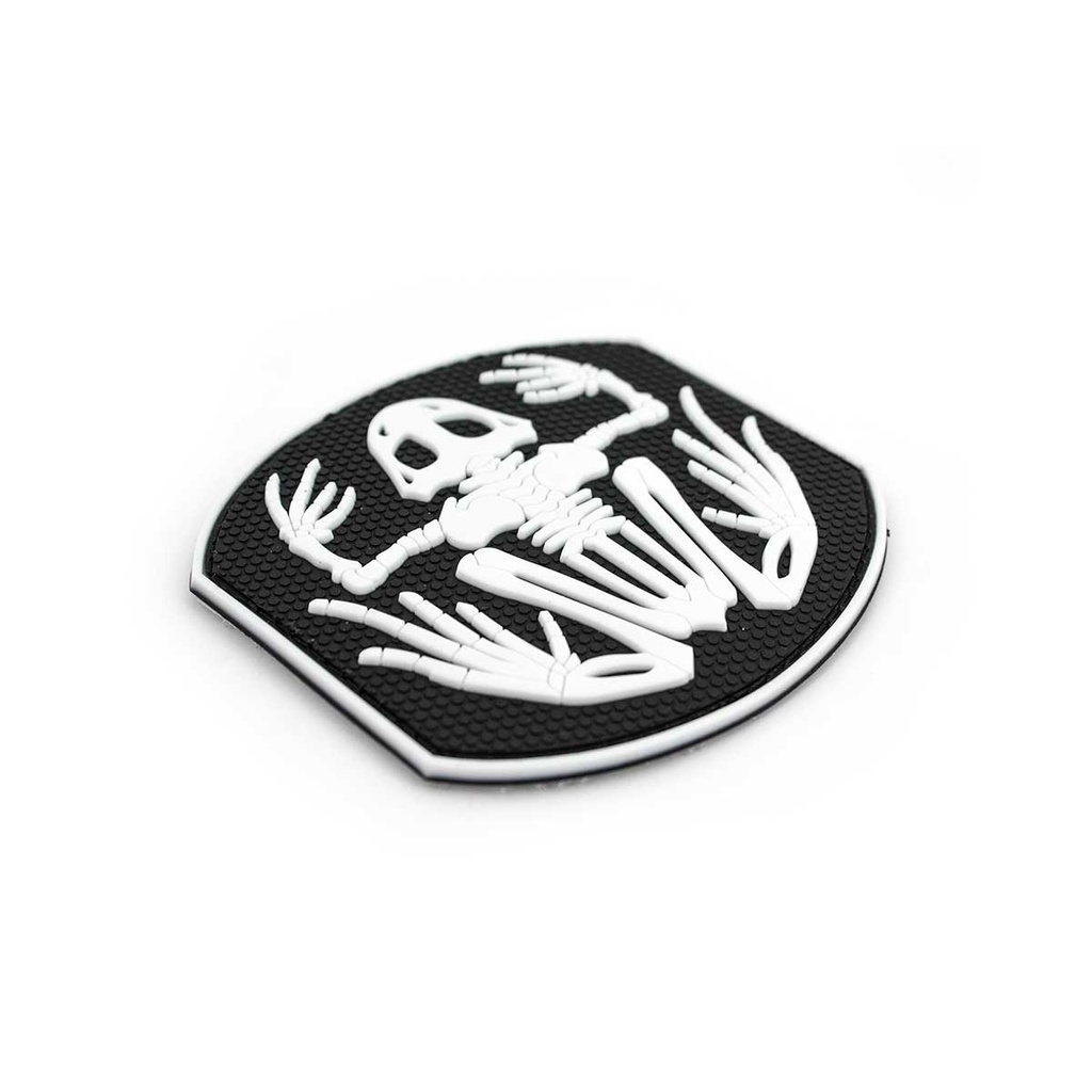 PARCHE PVC ESQUELETO RANA NEGRO-BLANCO