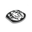 PARCHE PVC ESQUELETO RANA NEGRO-BLANCO