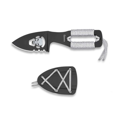 [32450] CUCHILLO ALBAINOX CORTO PUNISHER NEGRO-BLANCO