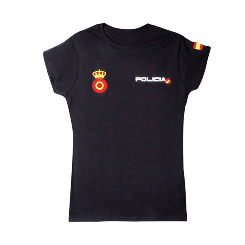 CAMISETA POLICIA NACIONAL MUJER NEGRA