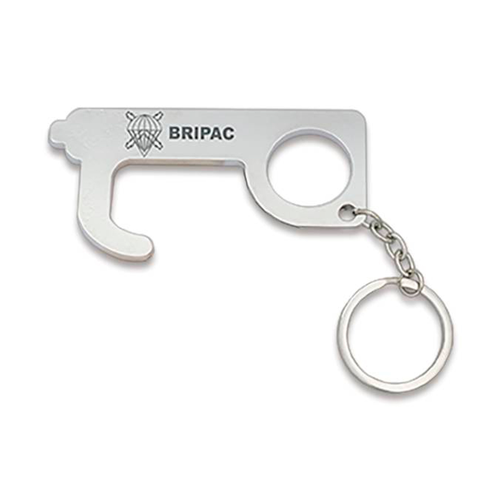 LLAVERO EMPUJADOR ANTICOVID BRIPAC PLATA
