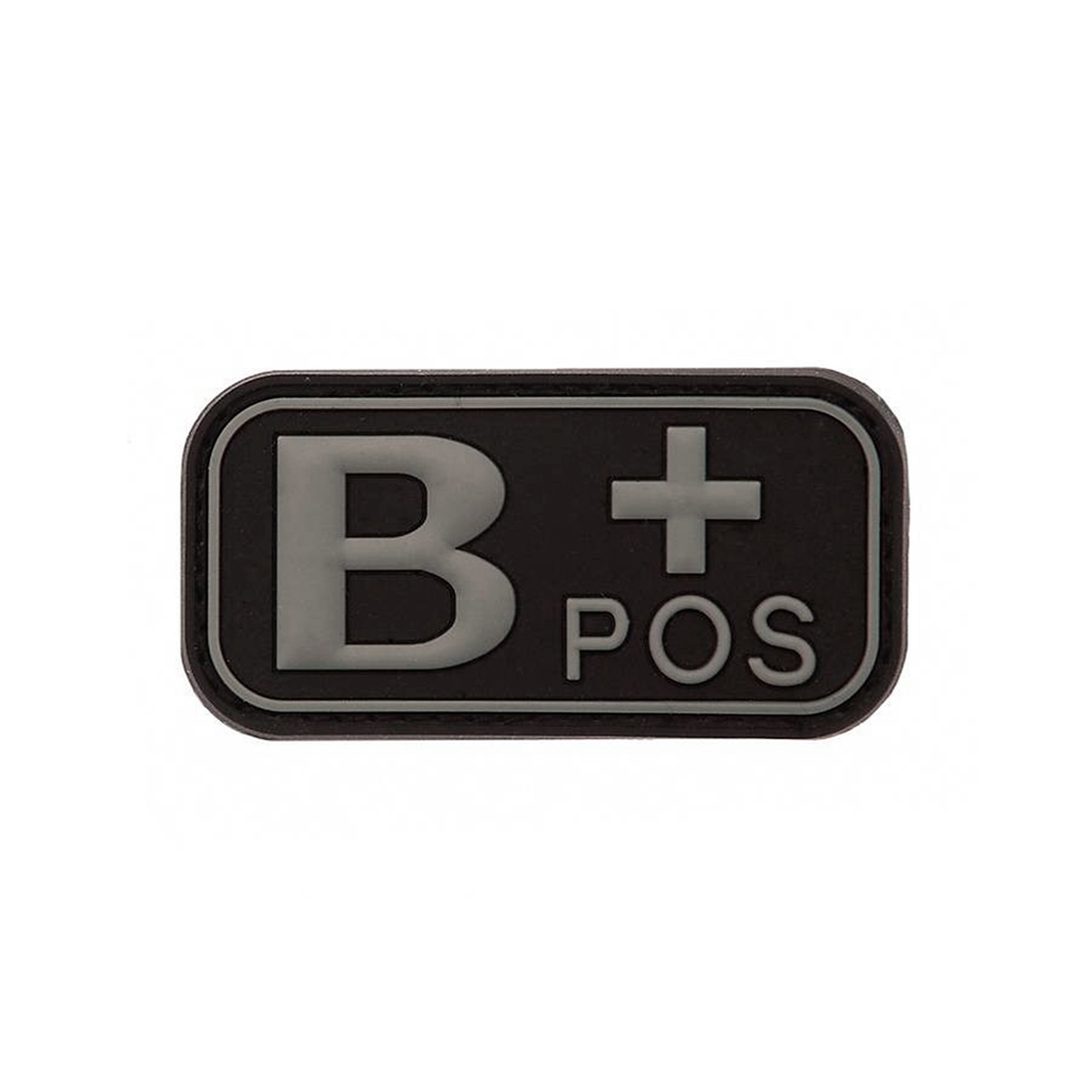 PARCHE PVC GRUPO SANGUINEO B POSITIVO NEGRO