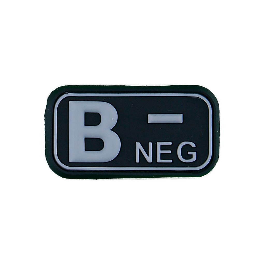 PARCHE PVC GRUPO SANGUINEO B- NEGRO