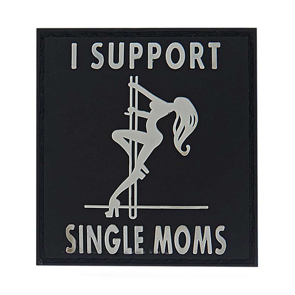 PARCHE PVC 3D CHICA BARRA SUPPORT NEGRO-BLANCO