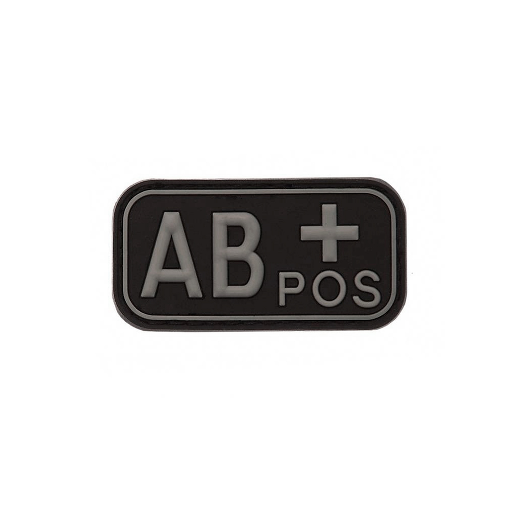PARCHE PVC GRUPO SANGUINEO AB POSITIVO NEGRO