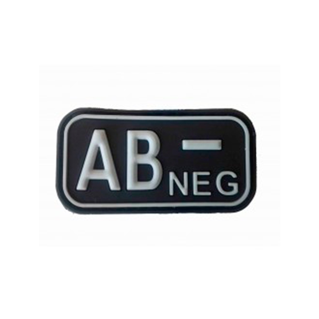 PARCHE PVC GRUPO SANGUINEO AB- NEGRO
