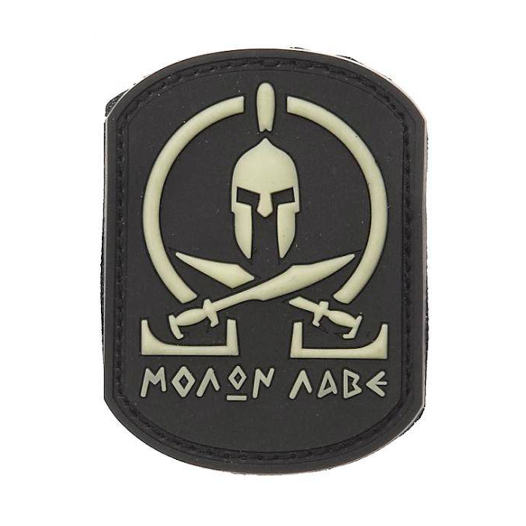PARCHE PVC 3D SPARTAN MOLON LABE NEGRO-BLANCO