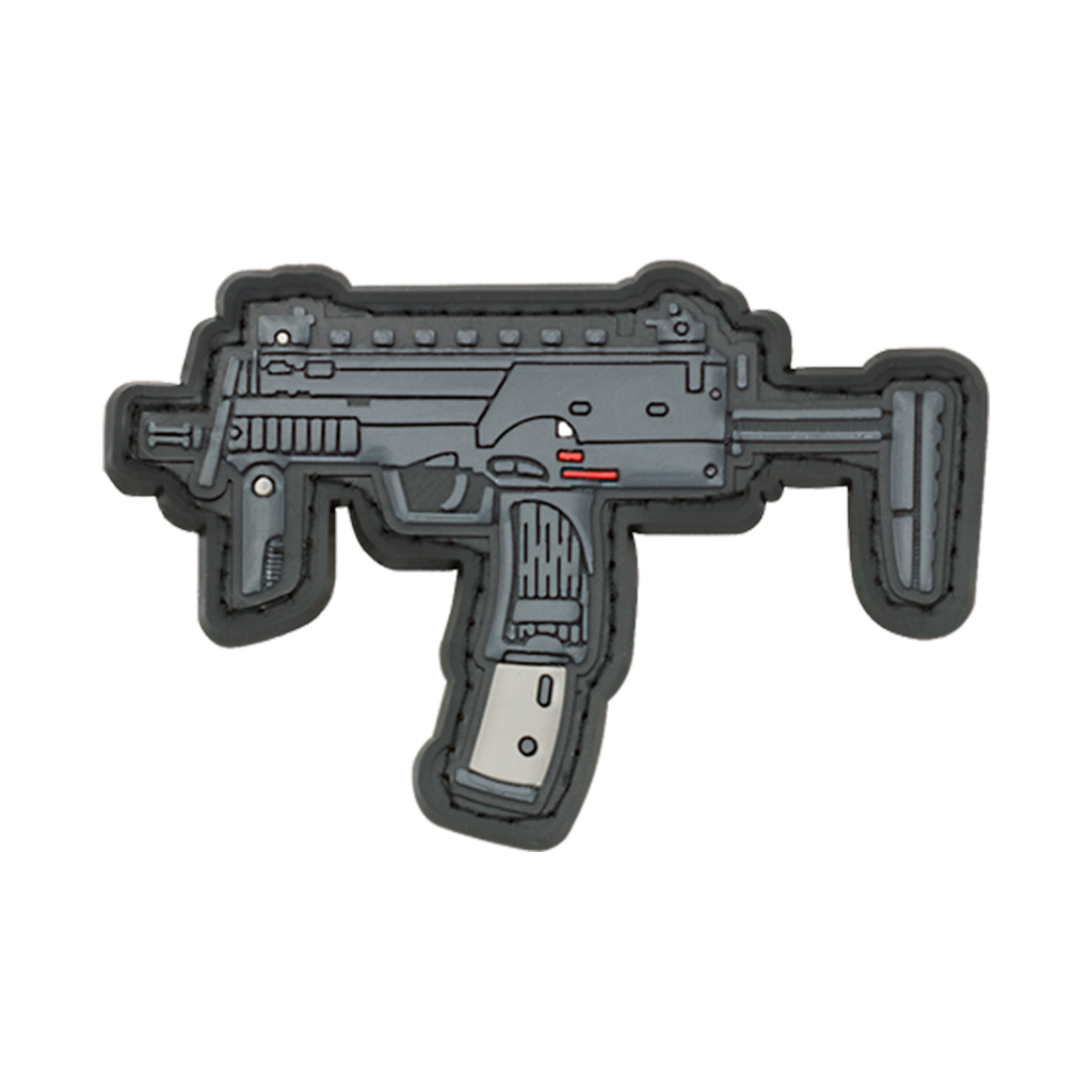 PARCHE PVC BARBARIC FUSIL GRIS-NEGRO
